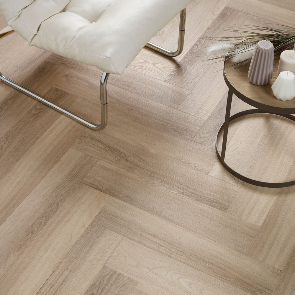 Floorlife Yup Collection Herringbone Beige 3504 visgraat klik PVC vloer