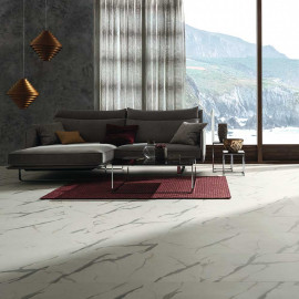 Belakos J-50019 Carrara Marble White plak PVC vloer